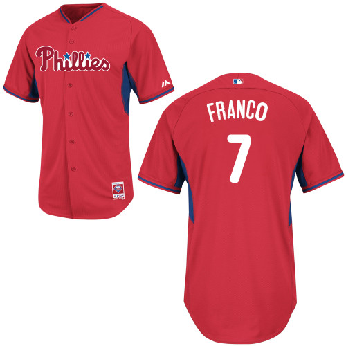 Maikel Franco #7 Youth Baseball Jersey-Philadelphia Phillies Authentic 2014 Red Cool Base BP MLB Jersey